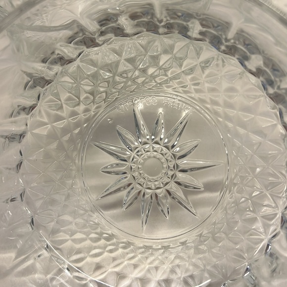 Arcoroc Diamond Starburst Salad Bowl Crystal Heavy Glass 5” Set of 6 and 1 4” - Picture 2 of 2